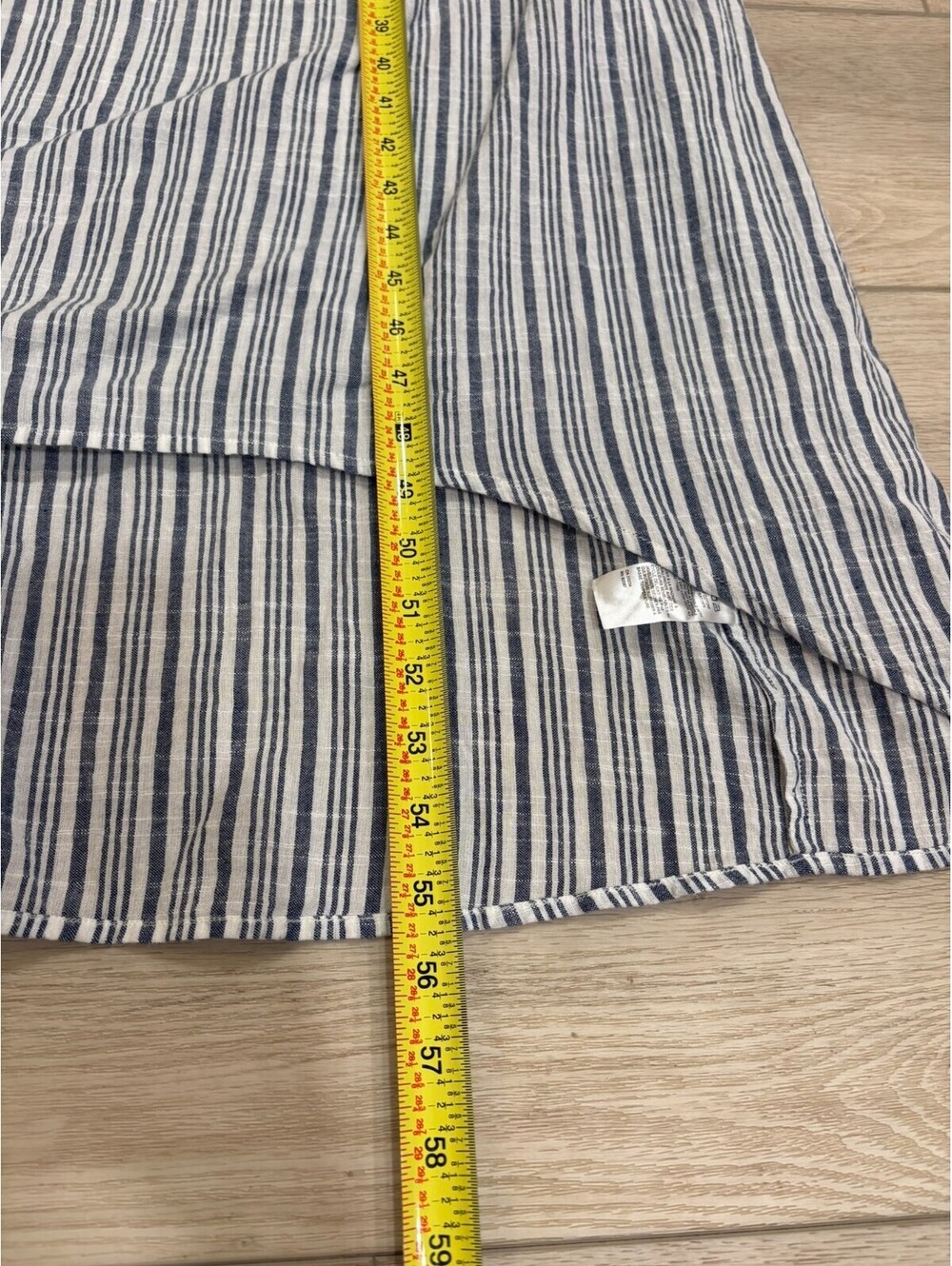 Saks Fifth Avenue XL Maxi Sundress Airy Thin-Striped Navy White Cotton - Picture 9 of 10